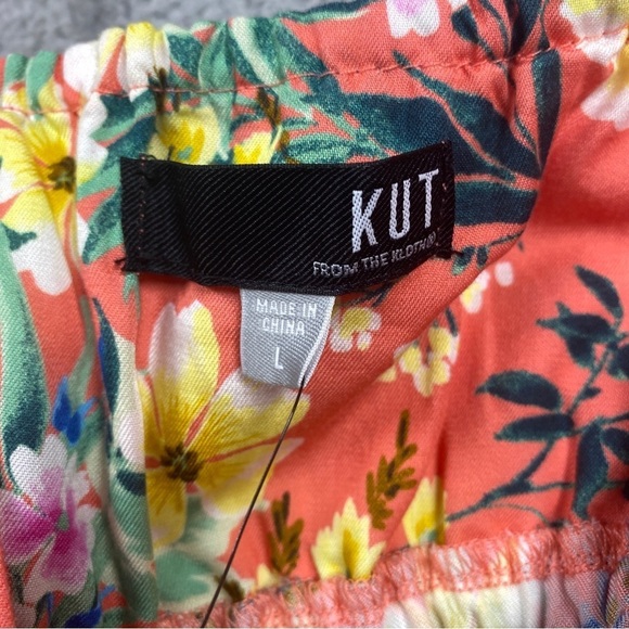 NEW Kut from the Kloth Thea Dress w/ Side Pockets Womens Size Large Coral Tiered - Picture 8 of 11